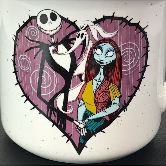 The Nightmare Before Christmas 20 oz Ceramic Mug Jack and Sally Heart Large Cup - Picture 5 of 11